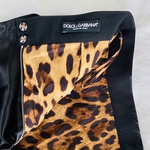 DOLCE & GABBANA SATIN BLACK RUCHED SKIRT